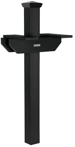 Hazelton Side-by-Side Mailbox Post, Black