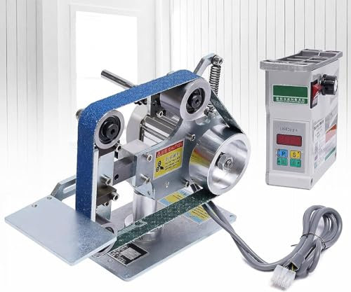 YEHOZZ Macchina a Nastro da Tavolo Multifunzione, 762x25 Mm 550w Levigatrice a Nastro Lucidatrice Affilatrice Lucidatrice con Motore Brushless, velocità Continua Verticale E Orizzontale