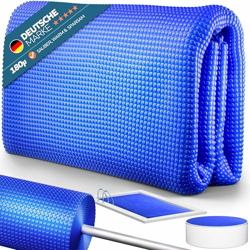 poolomio® Solpresenning pool rektangulär 547 x 274 cm | Skärbar solfilm 180 µm | Solskyddspresenning pooluppvärmning för vattenuppvärmning | värmepresenning noppfilm för pool