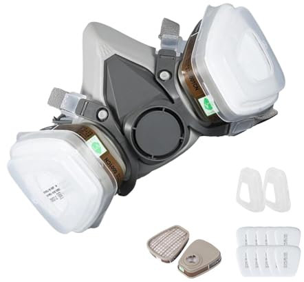 Vllold Masque respiratoire anti-poussière réutilisable - Masque respiratoire réglable et réutilisable - Protection respiratoire professionnelle - Demi masque respiratoire pour peinture