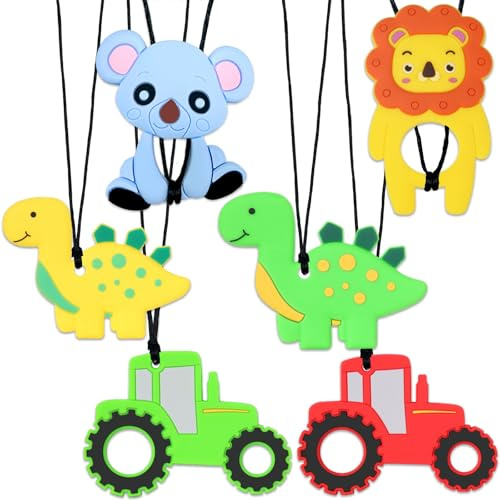 Felicify Kaukette für Kinder, 6 Stück Sensory Chew Halskette, Beißkette Kinder, Beisskette Schulkinder, Silikon Sensory Kauen Kaustange, für Kinder mit Autismus ADHS Zahnen Oral Motor (C)