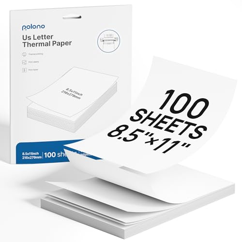 POLONO D810 skrivarpapper 8,5 x 11 tum, avancerad utskrift, US brevstorlek papper kompatibel med D810, storlek 21,5 cm x 28,9 cm, 100 ark