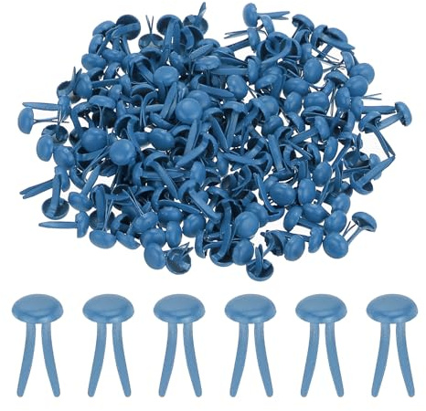 PATIKIL 1000Pcs Paper Brass Fasteners Split Pins Pastel, Dark Blue 4.5x8mm | Metal Brads Round Head Plated Fastener for Craft Art Scrapbooking DIY Supplies