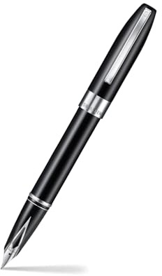 Sheaffer Legacy 9064 Glossy Black Fountain Pen Medium Inlaid Nib with Palladium-Plated Trims with pen pouch