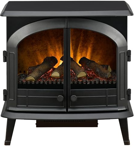 Dimplex Emberly Cheminée Électrique Autoportant – 3 Faces Cheminee Electrique Effet Flamme LED Optiflame – Chauffage 2 KW Activable – Commande Via Télécommande et Application