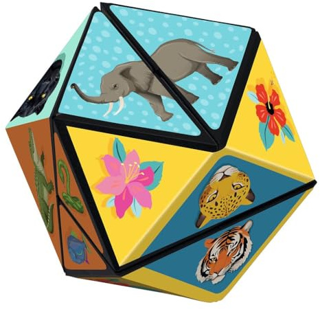 Moses. Cubo mágico de Rompecabezas – En la Selva Plegable Fidget Toy con Motivos de Animales, a Partir de 5 años, Juego de ajo, Calendario de Adviento, Idea de Regalo para niños