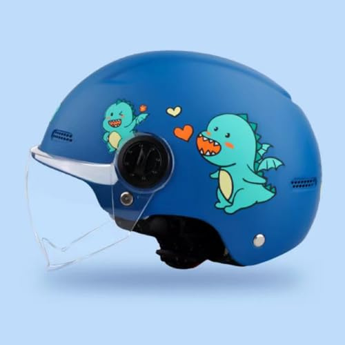 Simpatico Casco Da Moto Jet Per Bambini Con Visiera Parasole, Casco Da Scooter Per Bambini E Bambine Dai 3 Ai 12 Anni, Multicolore A Scelta, Omologato ECE 22.06 E,48-53cm