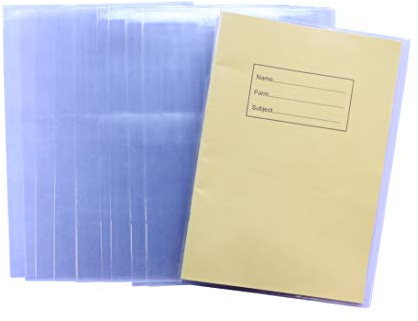 Bright Ideas Clear PVC A4 Exercise Book Covers, 30.8cm x 21.5cm (Folded), 250 Micron, Pack of 10, Extra Strong Wipe Clean Clear PVC School Book Covers, Fits Standard A4 Exercise Books, BI9000