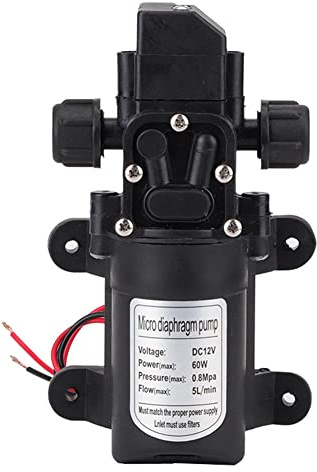Pompa ad acqua ad alta pressione, Pompa acqua a membrana, DC 12V 5L/min 116 psi Pompa dell'acqua Pompa dell'acqua autoadescante ad alta pressione per Camper, roulotte, Giardino per Barche