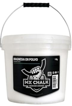 Mx Chalk, Bucket of 1 Kilo (2.2lbs) of Gym Chalk, Magnesium Carbonate, Gymnastics, Weightlifting, Rock Climbing, Crossfitness