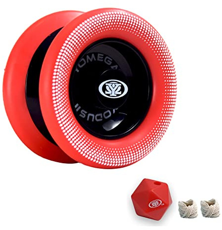 Yomega Xodus II YoYo– Includes Roller Bearing Technology, Rubber Rims and Wing Shape Design – Professional Responsive YoYos Intermediate Level Play (Black Red)