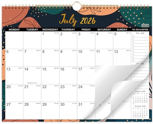 Calendar 2026-2027 - Wall Calendar 2026-2027, Academic Calendar uk from July 2026 - December 2027, Large Ruled Blocks Perfect for Planning and Organizing for Home or Office, 37.6 x 29 cm