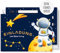 møij 12x EINLADUNGSKARTEN + passende Umschläge für Jungen & Mädchen Kindergeburtstag - galaktische Karten mit Astronaut Motiv