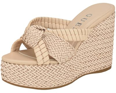 GUESS Eveh, Sandali con Zeppa Donna, Beige 110, 42 EU