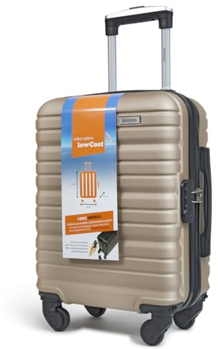 KINSTON Valise Cabine pour EasyJet 4 Roues Détachables Taille LowCost - Bagage à Main Léger et Durable, Roues Pivotantes Amovibles Démontable - Champagne