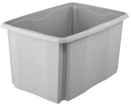 keeeper Aufbewahrungsbox mit Dreh-/Stapelsystem, 45 l, 54,5 x 39 x 29,5 cm, Emil Eco Line, Grau (Eco Stone Grey)