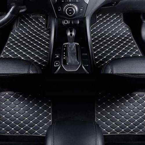 MMHGFIR 4 Stück Leder Auto-Fussmatten, für Hyundai Tucson Plug-in Hybrid/NX4 PHEV 2021 2022 2023 2024 2025 PU-Leder Fussmatten wasserdichte rutschfeste Abriebfest Auto Fussmatten Zubehör,C