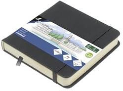 Kangaro Cuaderno de bocetos, 12 x 12 cm, 80 hojas de papel de dibujo de 140 g, cubierta de poliuretano, marcapáginas, gris frío