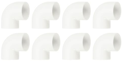 QUARKZMAN 32 mm 8 stycken PVC 90 graders vinkel rörkoppling, reducerkoppling reduceringsstycke rörförskruvning röranslutning adapter för trädgård bondgård bevattning vattenrör armaturer, vit