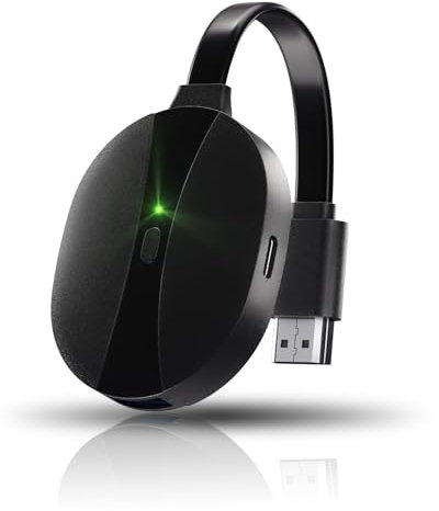 AIMIBO Adattatore display wireless 4K, 3 modalità mirroring – diretto, DLNA, schermo di sincronizzazione cablato, 2,4 G 5 G @60 Hz HDMI Wireless Dongle per i*OS Android Windows mac OS su TV Monitor