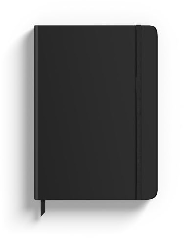 Rileys & Co Carnet de Notes A5, Journal Intime avec Couverture Rigide, 240 Pages Lignées, 20,3 x 15,2 cm, Noir, pour Écriture Quotidienne et Voyage