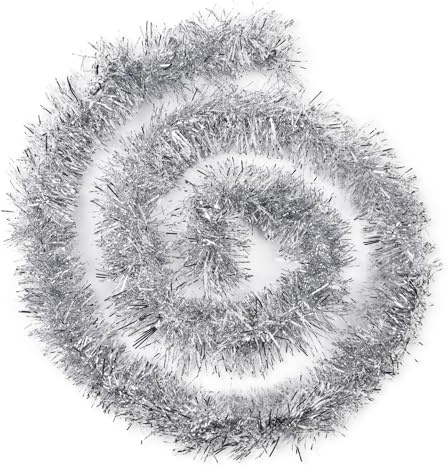 KONVINIT Lametta Girlande Weihnachten - 5er Pack 2m x 5 Glitzernd, Dickes PP Material Weihnachtsdeko Girlande für Baumdekoration und Wohnung Deko
