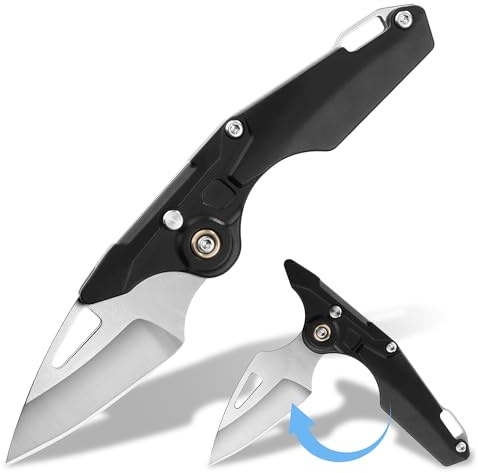 Pocket Knife:1.98 Mini Folding Knife for Men Women, EDC Knives with Button Lock, 5CR15 Blade & Aluminum Handle with Pocket Clip – 3 Modes (Folded/Dagger Shape/Full-Open), Perfect for Gifting 270