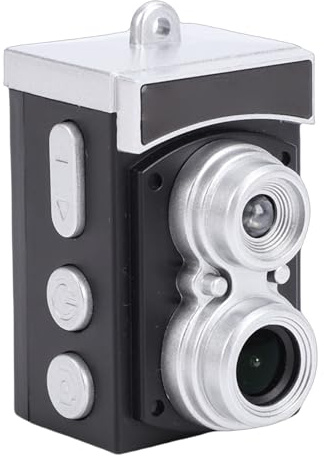 ciciglow Pequeña Cámara CCD Retro, Mini Cámara Llavero 1080P con Pantalla de 1,14 Pulgadas y Lente Gran Angular de 120°, Mini Digital de 300 MAh para Fotografía (Black)