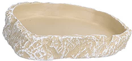Aramox Bol de Nourriture pour Reptiles, Bol d'alimentation en Résine pour Reptiles, 4,2 X 3,0 Pouces, Fond Plat, Plat de Nourriture et d'eau Facile à Nettoyer pour Aquarium, Tortues, Lézards,