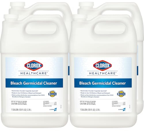 Clorox Healthcare Bleach Germicidal Cleaner Refill - Ready-To-Use - 128 fl oz (4 quart) - 4 / Carton - White