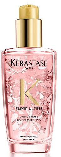 Kérastase Elixir Ultime, Hair Oil Shine-enhancing Nourishing Conditioning Treatment, For Coloured Hair, With 4 Precious Oils and Imperial Tea Extract, L'Huile Rose, 100 ml