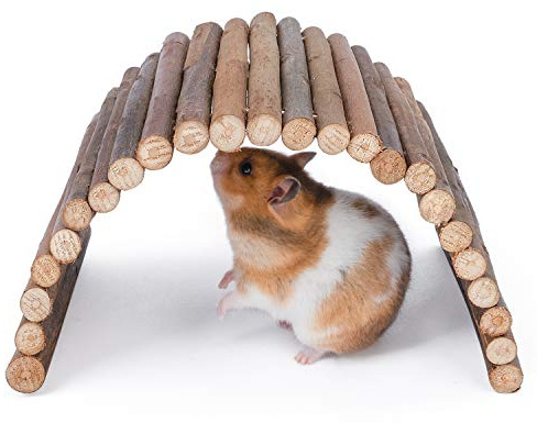 Niteangel Wooden Ladder Bridge, Hamster Mouse Rat Rodents Toy, Small Animal Chew Toy (11.8 x 5.9)