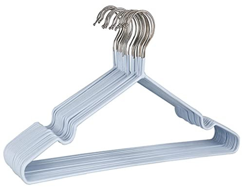 Cintres en métal avec revêtement en caoutchouc de qualité supérieure – Très résistants – Peu encombrants – Cintres pour penderie – Cintres fins et antidérapants en chrome