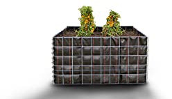 Gabiona - Hochbeet LxHxB: 100 x 50 x 50 cm - Eckiger, verzinkter Drahtkorb inkl. Vlies als Pflanzkübel für den Garten - Einfache Montage