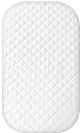 AMKE Wasserdichtes Spannbetttuch für Stubenwagen, 100 % Baumwolle, für Kinderzimmer, rechteckig, oval, für Baby-Stubenwagen, Spannbettlaken – passend für AMKE Schlafbett-Matratze