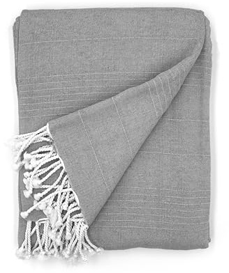 Cardenal Textil - Foulard Multiusos Peñíscola, Plaid para Cama, Manta para Cama, Cubre Sofá, Gris, 130 x 180 cm