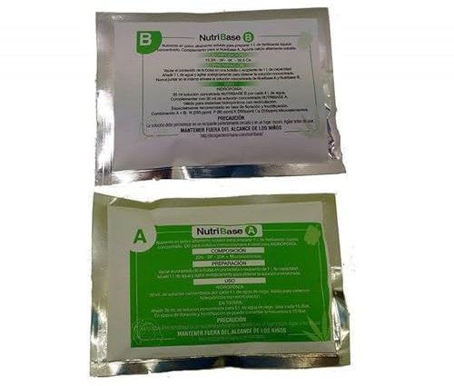 Irisana - NutriBase A+B - 2 Confezioni da 2 Sacchetti ermetici - In polvere - Fertilizzante idroponico - 1 l di acqua per irrigazione - Calcio extra per il giardinaggio urbano