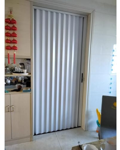 Porte coulissante, Porte Pliante accordéon Portes accordéon de salle de bain intérieures avec serrure, portes de placard blanches, panneaux coulissants, porte coulissante, séparateur de pièce/porte éc