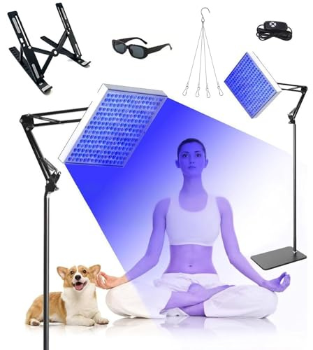 225 Lampe De Bronzage à La Maison LED, Lampe à Lalllame 45w Face and Body avec 30 Min Chronommentaire, Lumière De Bronzage à LED, Crochet De Bague Suspendue Et Bureau Et Stand