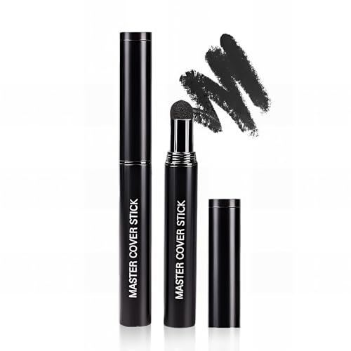 Root Touch Up Stick, Hair Root Dye, Black Hairline Powder,Quick Cover Grey Hair Root,Waterproof & Long Lasting,Hairline Powder Stick for Women Men (Black)