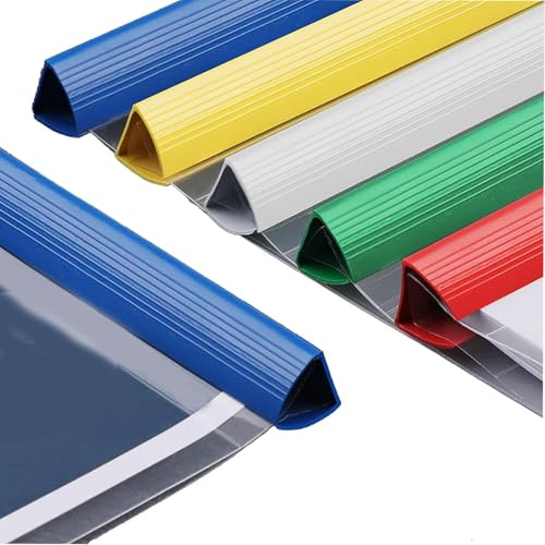 HARY 15PCS Slide Binders A4-1cm Plastic Spine Binding Bars for A4 Presentation Folders & Document Classification, Office/School Report Covers (Solid Colors)