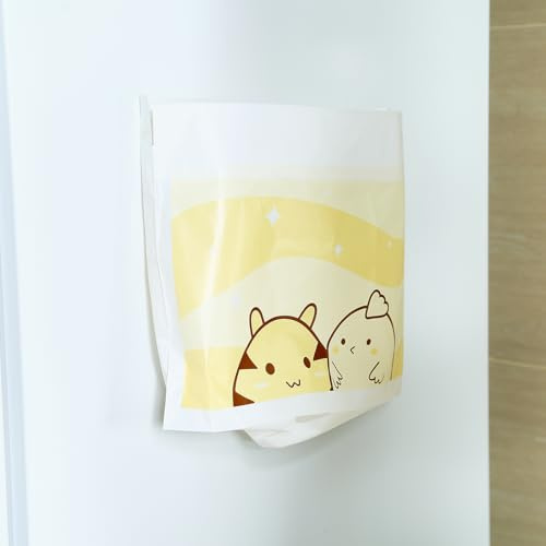 Watreeco 60 Count Disposable Self-Adhesive Car Trash Bags, Cute Cartoon Animal Design, 10.2 x 7.5 Inch Leakproof Vomit Bags, Suitable for Cars, Kitchens, Travel, Camping, Bedrooms