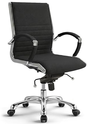 VERSEE Stoff Bürostuhl Montreal in Schwarz – Ergonomischer Schreibtischstuhl mit Sitzhöhe 52-64cm – Für Büro & Home-Office – Bis 150 kg belastbar