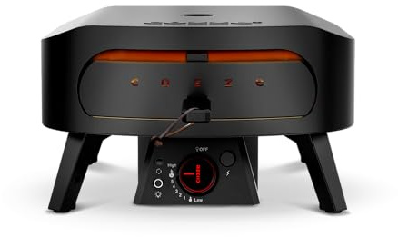 Cozze 13 Gas Pizza Oven with Rotating Pizza Stone for Easy Restaurant-Style Pizza at Home – Triple Burner, Built-In Thermometer, Fast 15-Min Preheat, Portable Outdoor Pizza Oven