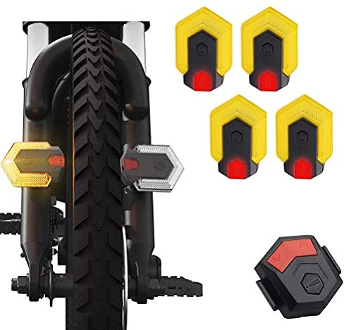 Deeabo Bike Tail Light, Bike Turn Signals Front and Rear Safety Warning Light with Remote Control, USB Charging Waterproof Bike Tail Light for Outdoor Cycling, Ultra-bright 85LM LED