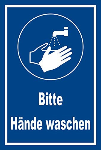 Melis-Folienwerkstatt Aufkleber Bitte Hände waschen - 60x40cm – 20 VAR S00225-013-F