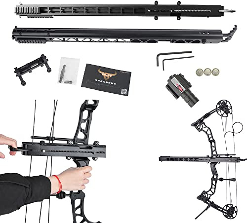 SHARROW Archery Compound Bow Steel Ball Track America Hunting Recurve Continuous Shooting Assistant Dual-Use Retrofit Tool Steel Ball And Arrow Set Left and Right Hand (track+laser)