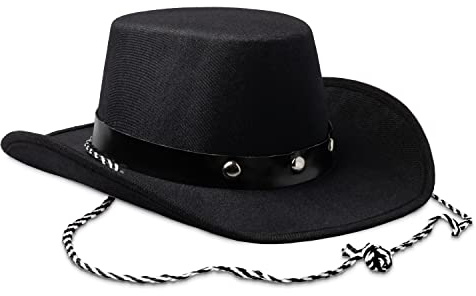 COLLECT PRESENT Baby Cowboy Hat, Cowgirl Hats Black 1 Piece, Infant Party Cowboy Hats Size Small, 20' Circumference One Size Fits Most, Western Cowboy Costume Accessories