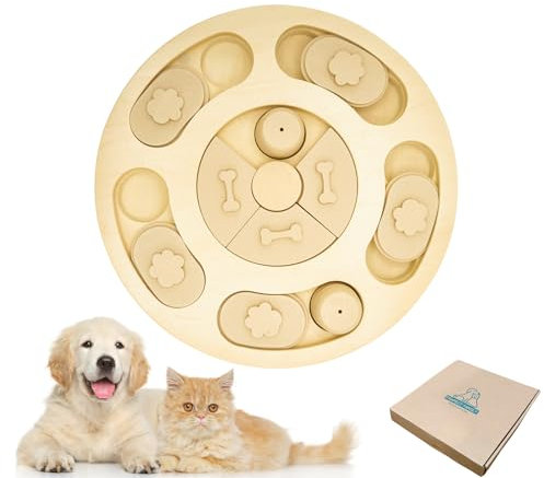 Pawfect Family® interaktives Spielzeug für Hunde und Katzen - Leckerlispender und Denkspiel Level 1, aus Holz (Sahara Geheimnisse)