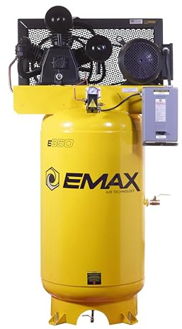 EMAX Electric Air Compressor - 80 Gal 7.5HP 2 Stage Compressor with Auto Drain & 26 CFM, 200 Max PSI - EHI07V080Y1